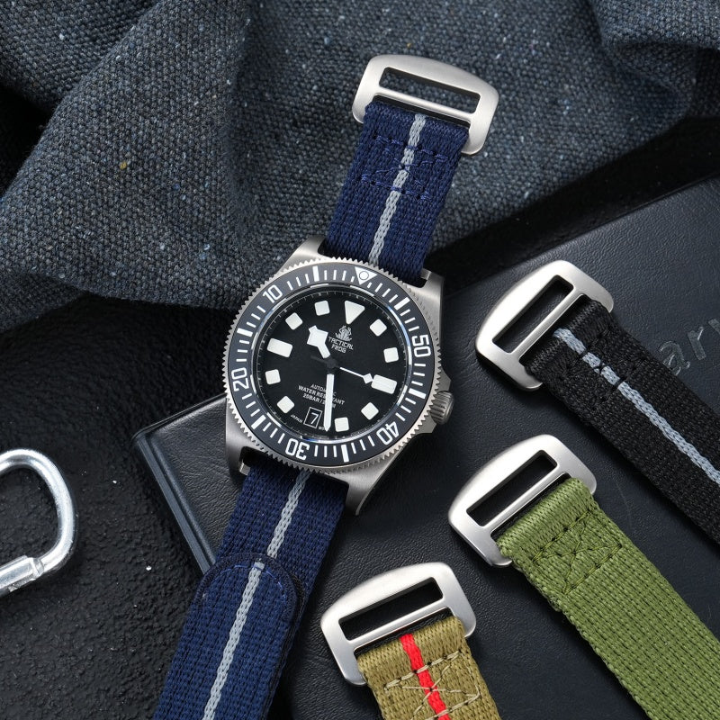 Titanium Buckle Soft Nylon Hook and Loop Strap 20mm/22mm