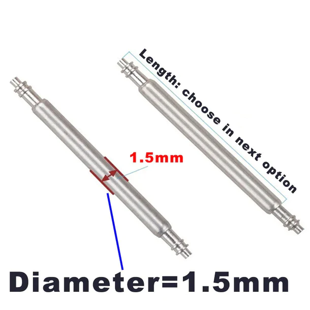 10PCS Dia 1.5/1.8mm Spring Bars for 18/20/22mm Watch Strap