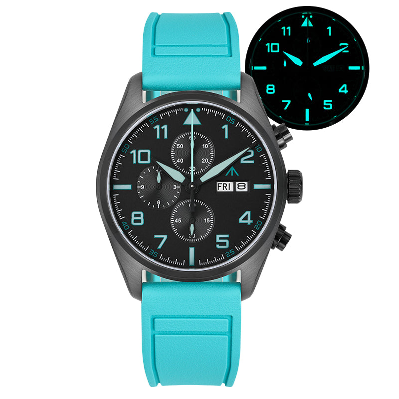 Militado 39mm Sapphire Crystal Pilot Field Chronograph Watch