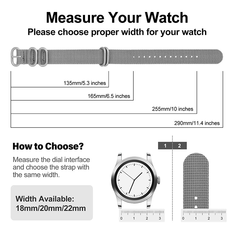 Thick Premium Woven Nylon Military Watch Strap Band