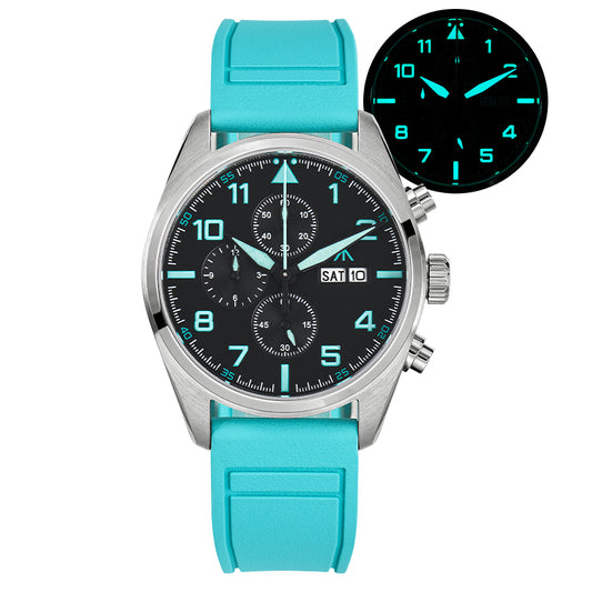 Militado 39mm Sapphire Crystal Pilot Field Chronograph Watch
