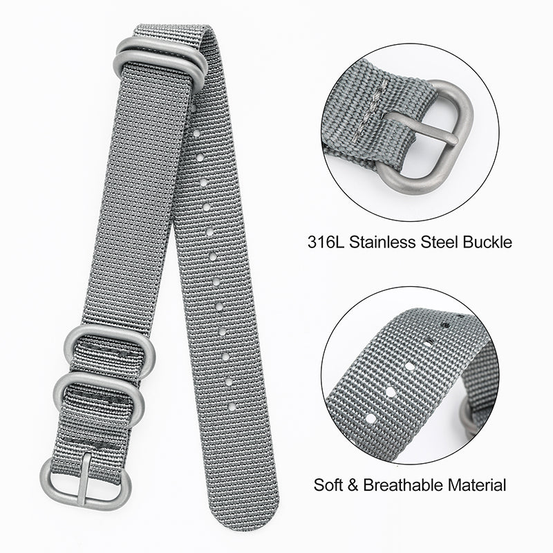 Thick Premium Woven Nylon Military Watch Strap Band