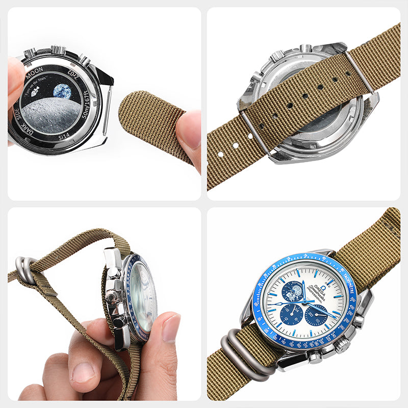 Thick Premium Woven Nylon Military Watch Strap Band