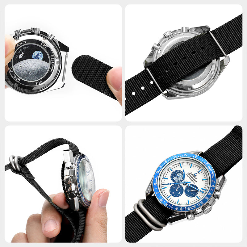 Thick Premium Woven Nylon Military Watch Strap Band