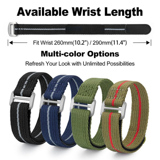 Titanium Buckle Soft Nylon Hook and Loop Strap 20mm/22mm