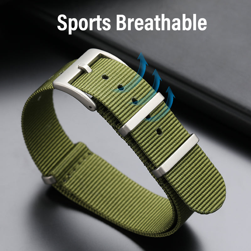 Smooth Nylon Watch Band with Sandblasting Buckle