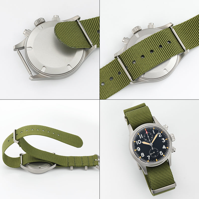 Smooth Nylon Watch Band with Sandblasting Buckle
