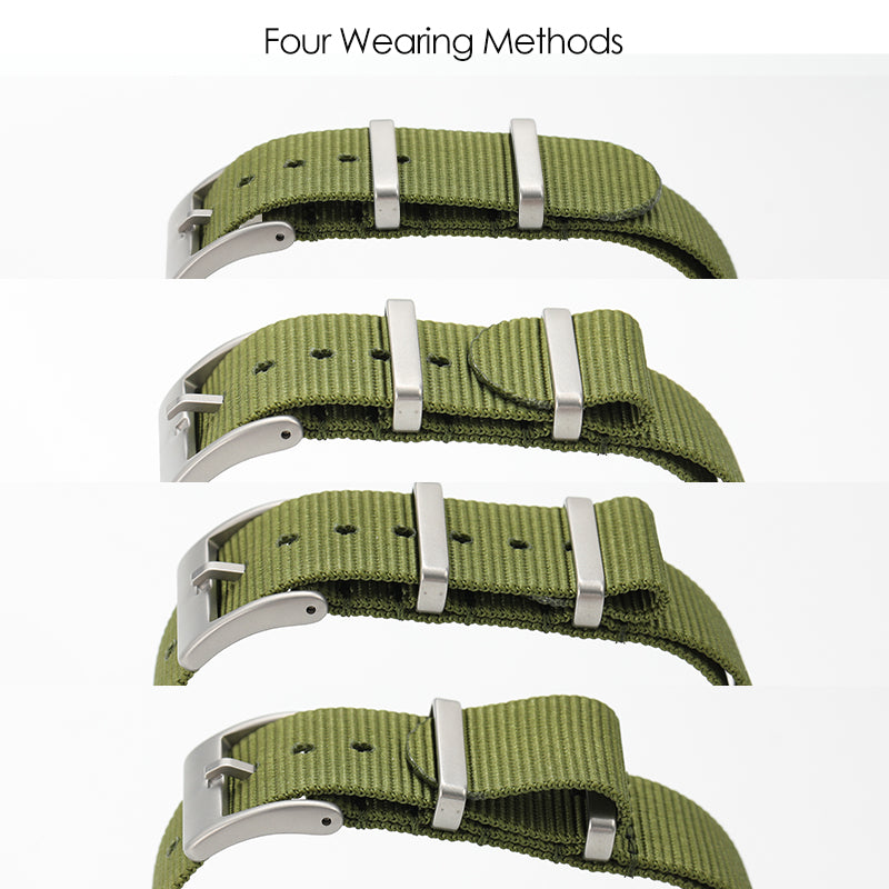 Smooth Nylon Watch Band with Sandblasting Buckle