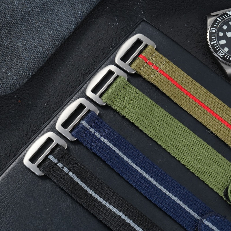 Titanium Buckle Soft Nylon Hook and Loop Strap 20mm/22mm