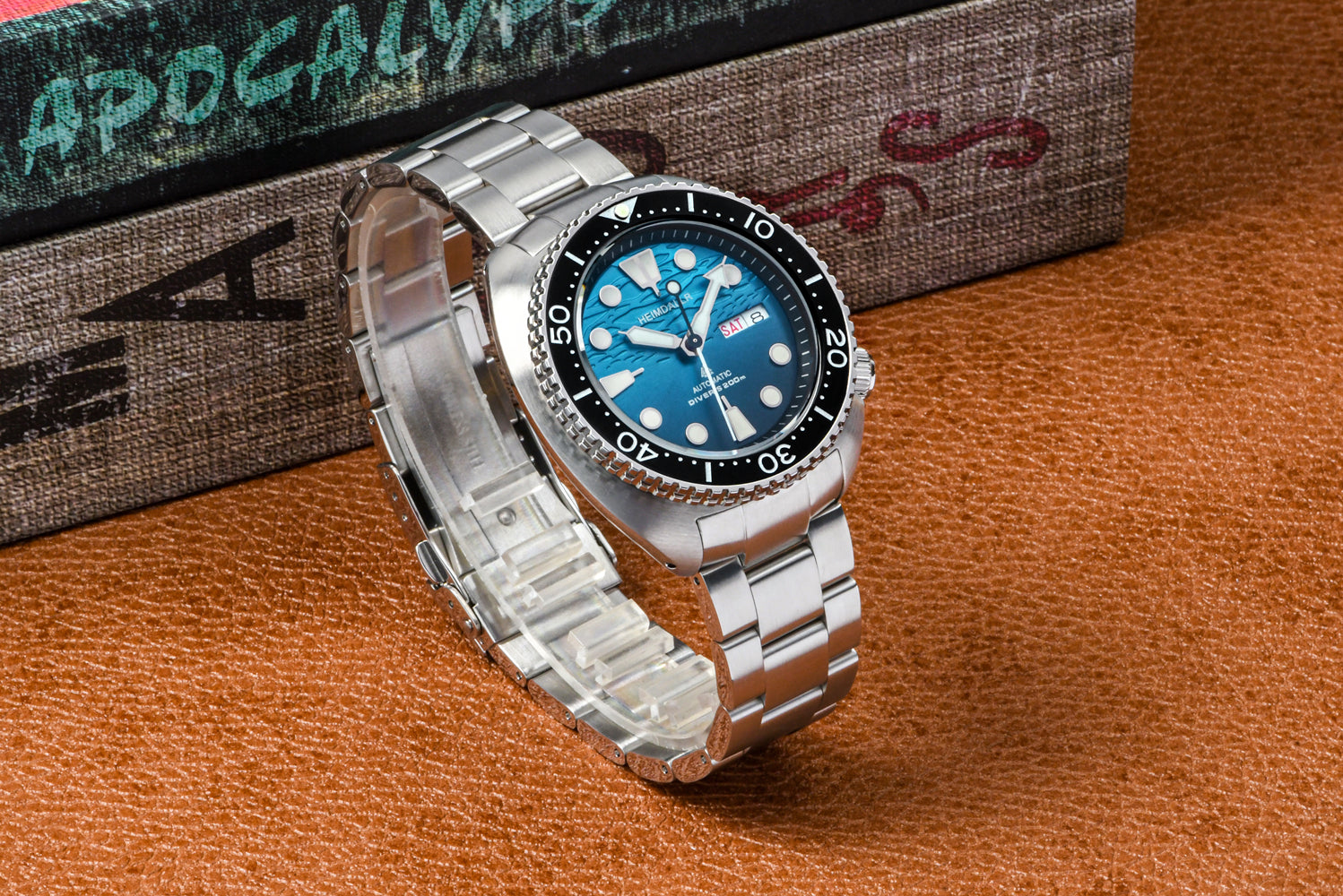 Heimdallr Mechanical Diver Watch Blue Dial Steel Strap