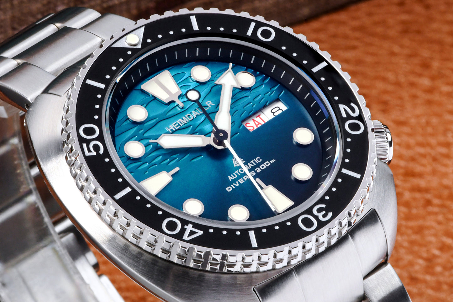 Heimdallr Mechanical Diver Watch Blue Dial Steel Strap