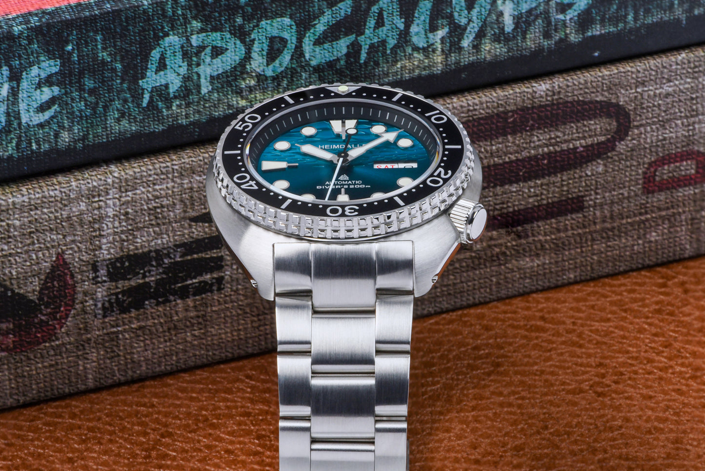 Heimdallr Mechanical Diver Watch Blue Dial Steel Strap