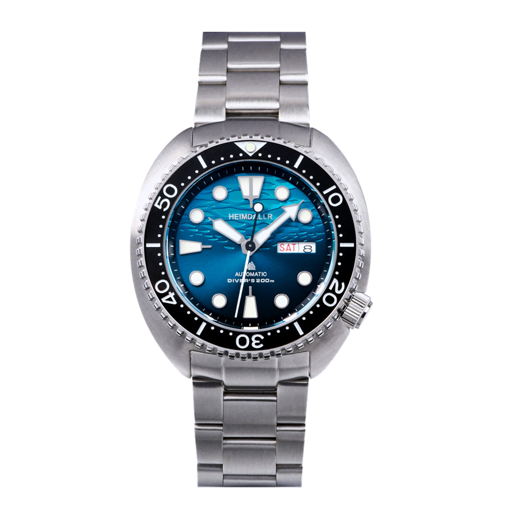 Heimdallr Mechanical Diver Watch Blue Dial Steel Strap