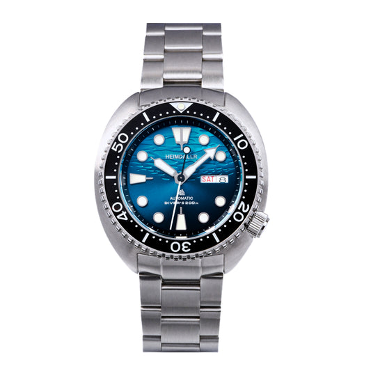 Heimdallr Mechanical Diver Watch Blue Dial Steel Strap