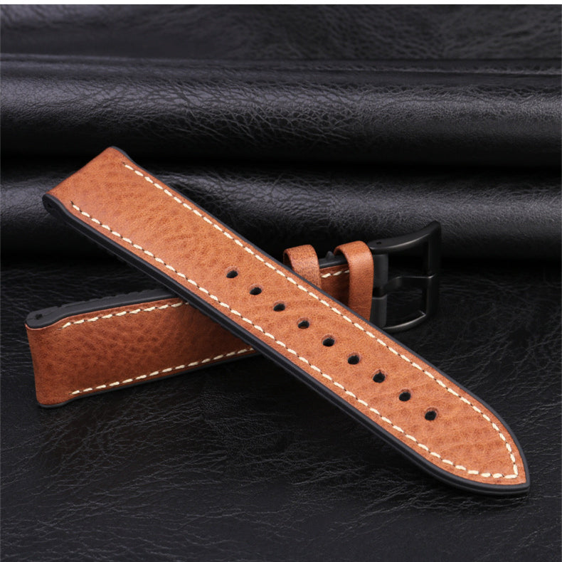 Italian Leather Fluorine Rubber Watch Bands