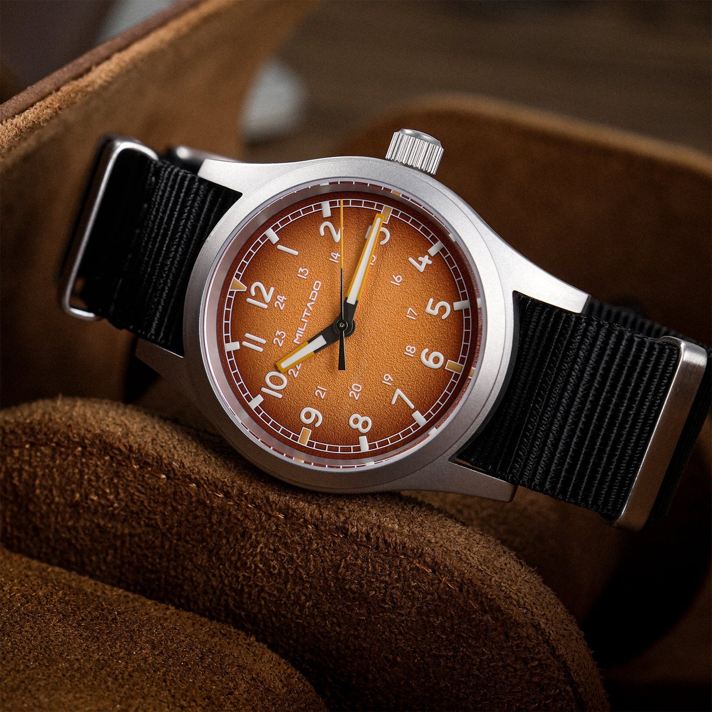 Militado 38mm Military Watch VH31 Sweeping Hand Movt Watch ML24