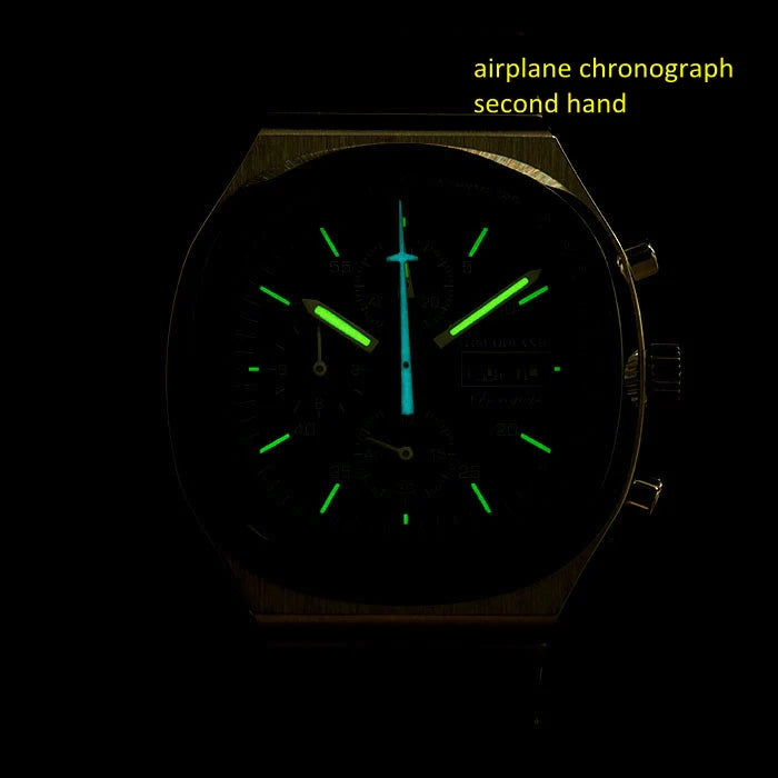 Watch with airplane outlet second hand