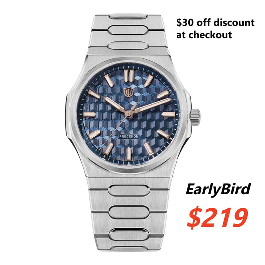 🔥EarlyBird🔥Watchdives Premier WD0016B Square-Block Faceted Dial Original Design