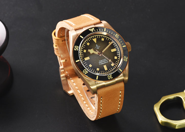 Hruodland 39mm BB58 Retro Bronze Watch