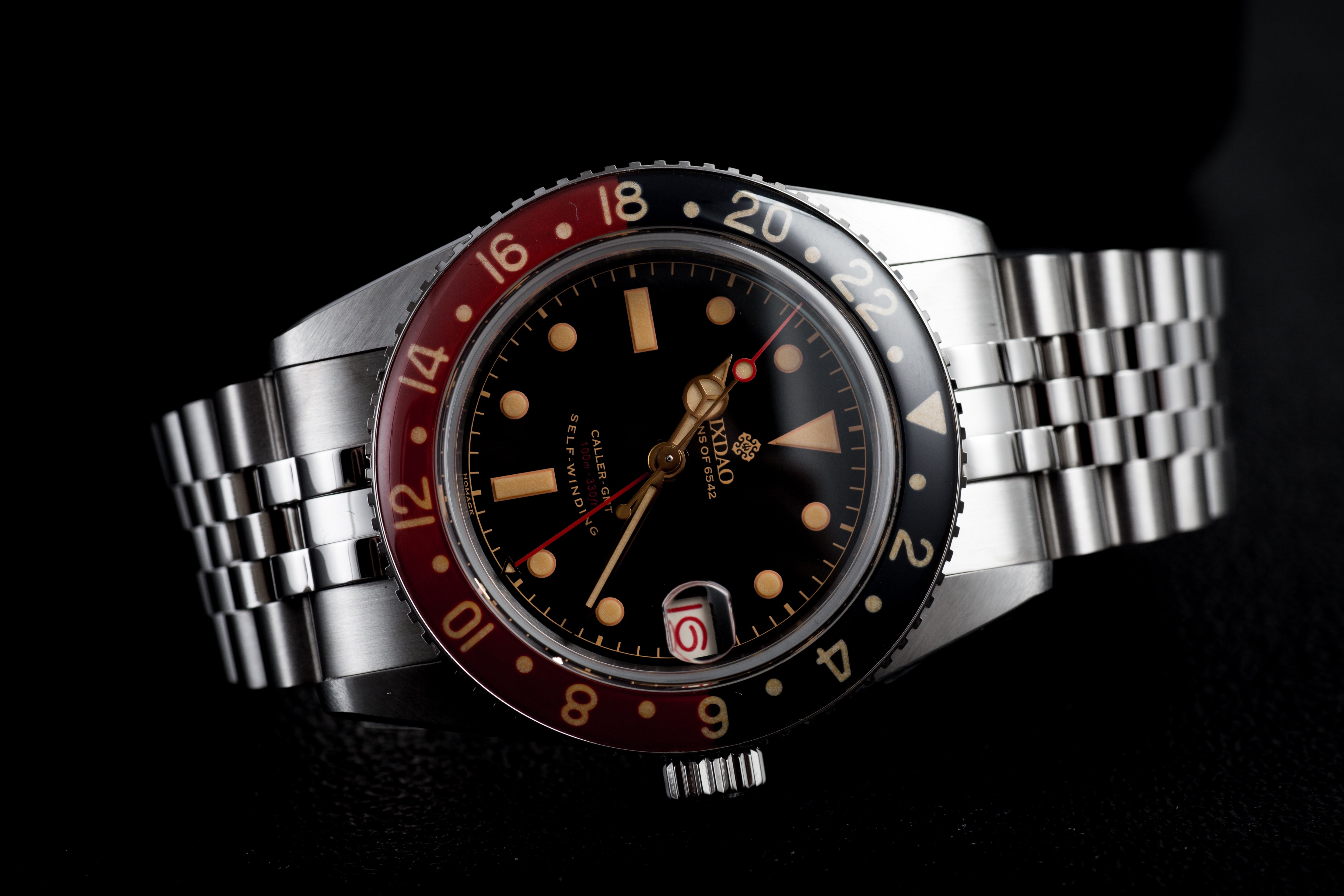 IXDAO 6542 Vintage 38MM NH34 GMT 904L Automatic Dive Watch Screw