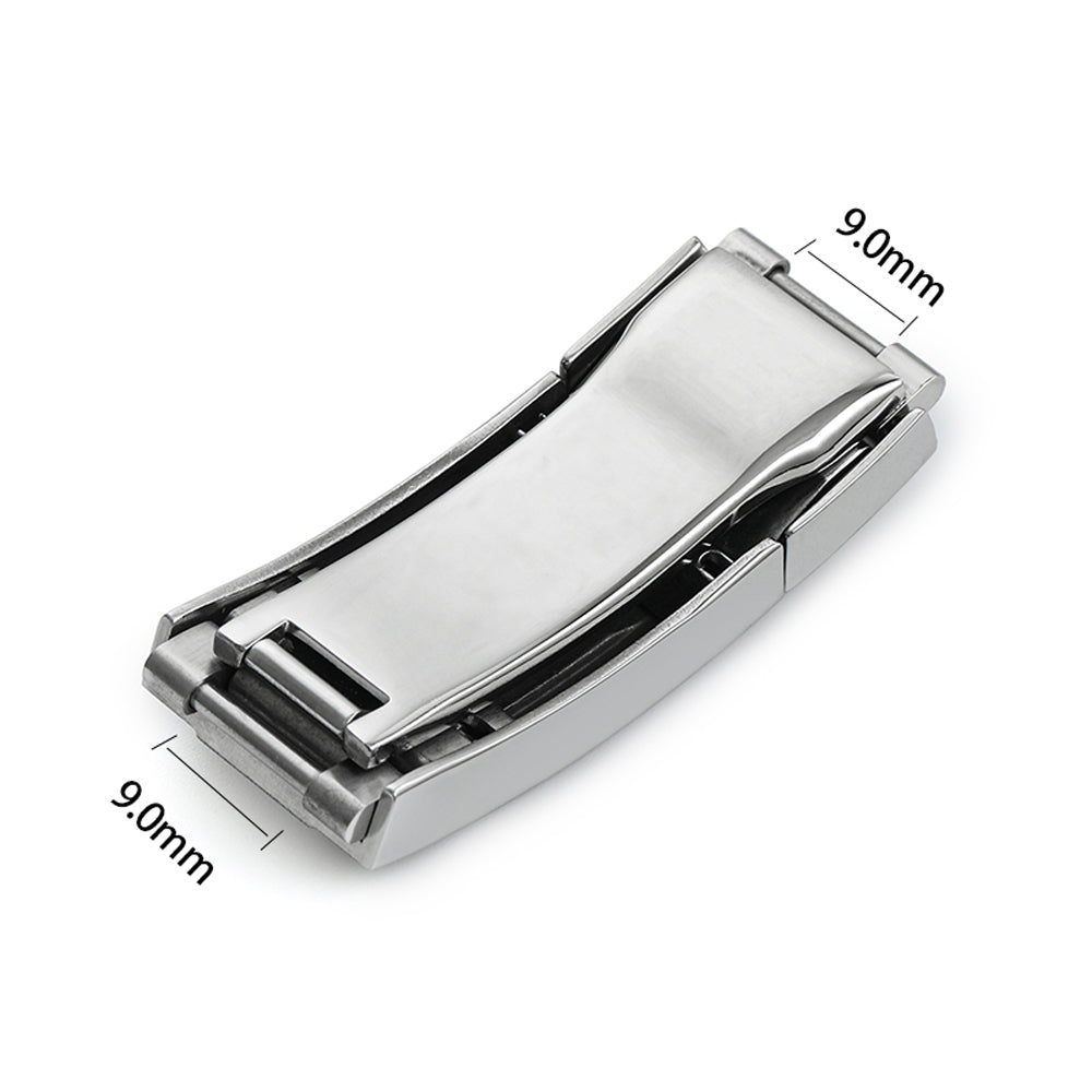 Adjustable Stainless Steel Watchband Buckle Solid Brushed Mid polised clasp