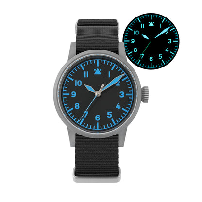 Militado 37mm Sapphire Crystal Retro Flieger Pilot Watch Ml10 V2