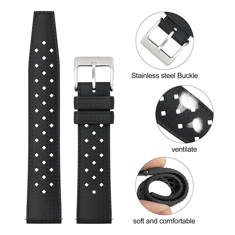 Premium-Grade Tropical FKM Rubber Watch Strap