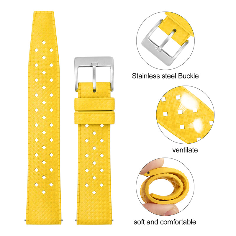 Premium-Grade Tropical FKM Rubber Watch Strap