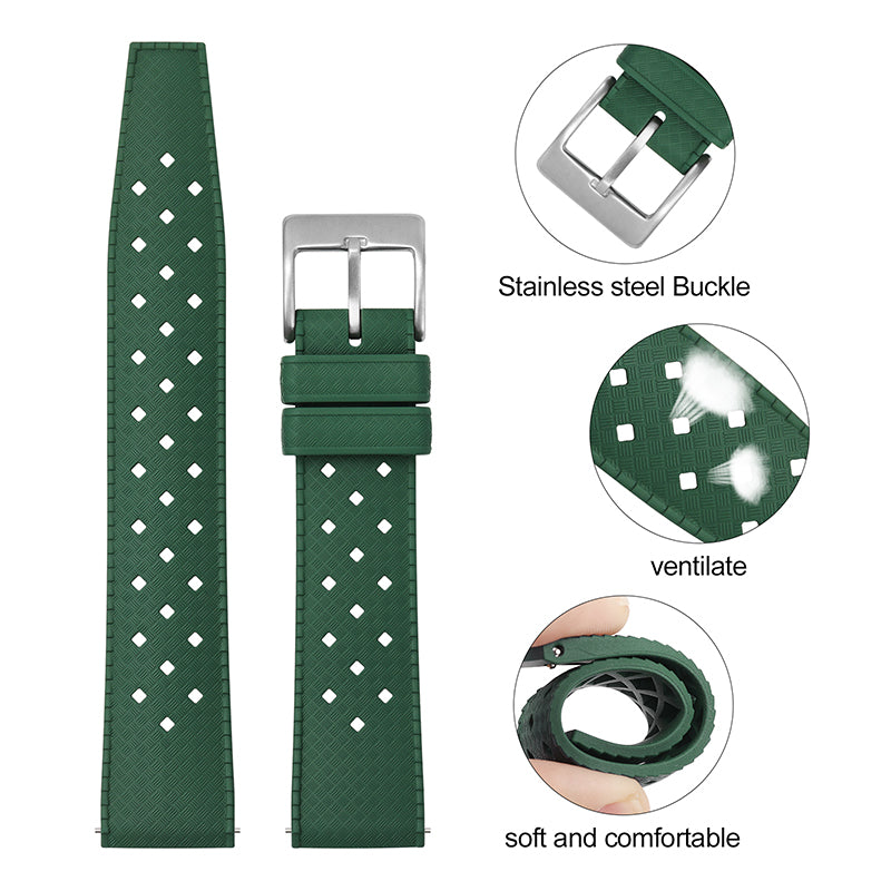 Premium-Grade Tropical FKM Rubber Watch Strap