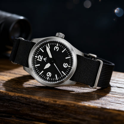 Militado 38mm Military Watch Vintage Field Watch 369 Dial Ml08