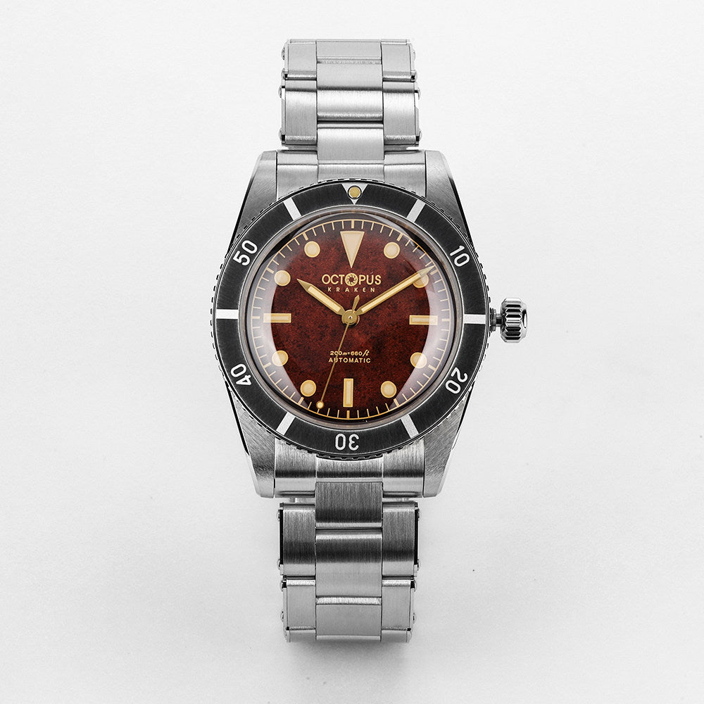Octopus Kraken tropical brown dial front view
