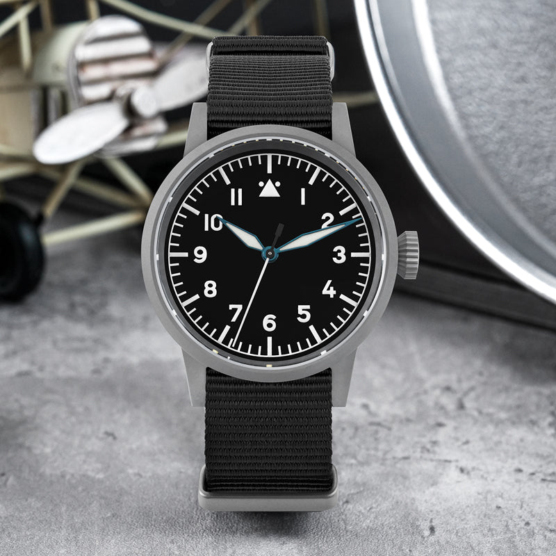 Militado 37mm Sapphire Crystal Retro Flieger Pilot Watch Ml10 V2