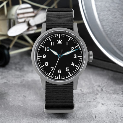 Militado 37mm Sapphire Crystal Retro Flieger Pilot Watch Ml10 V2