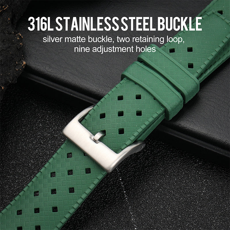 Premium-Grade Tropical FKM Rubber Watch Strap