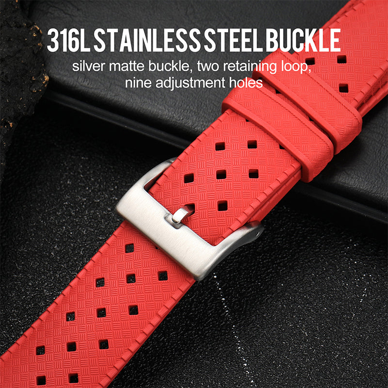 Premium-Grade Tropical FKM Rubber Watch Strap