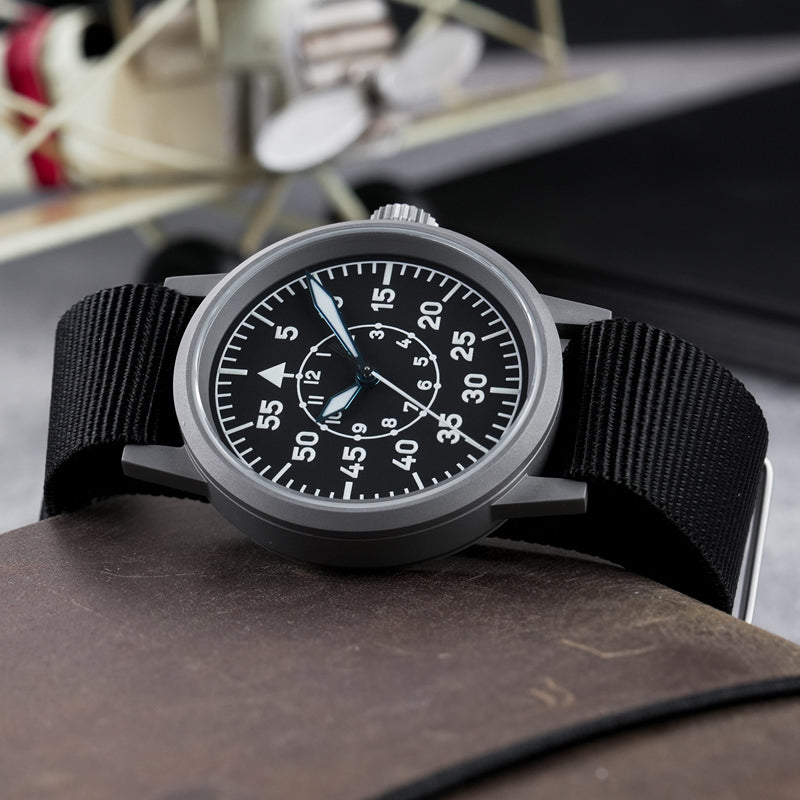 Militado 37mm Sapphire Crystal Retro Flieger Pilot Watch Ml10 V2