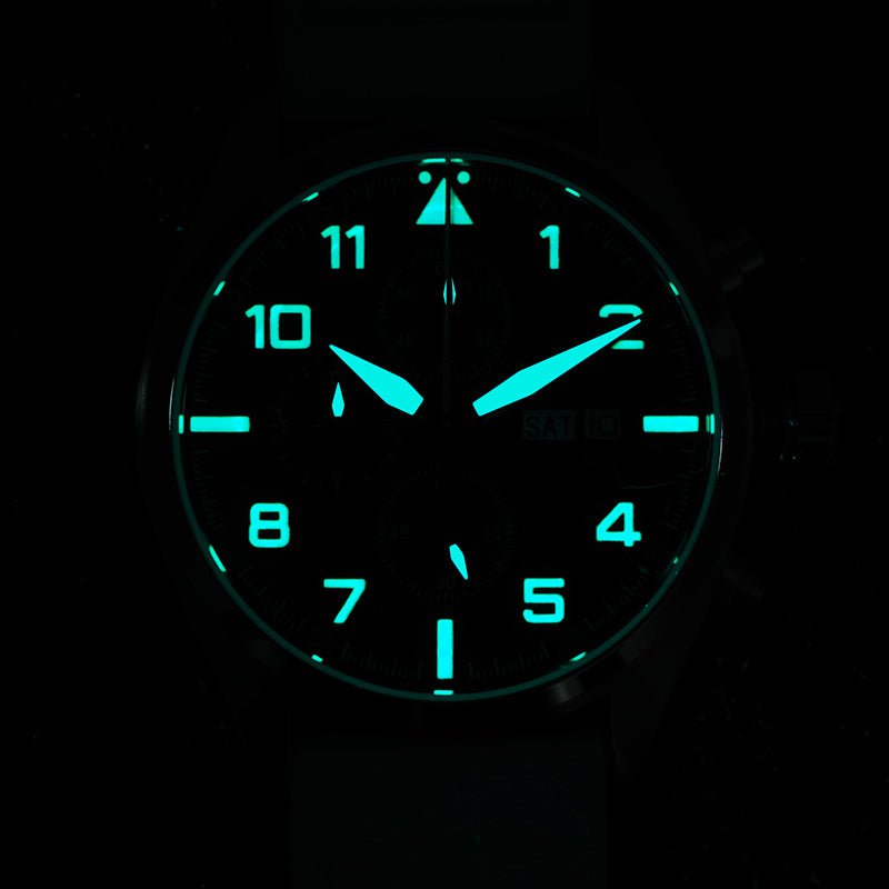 Militado 39mm Sapphire Crystal Pilot Field Chronograph Watch