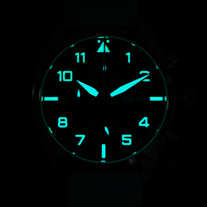 Militado 39mm Sapphire Crystal Pilot Field Chronograph Watch