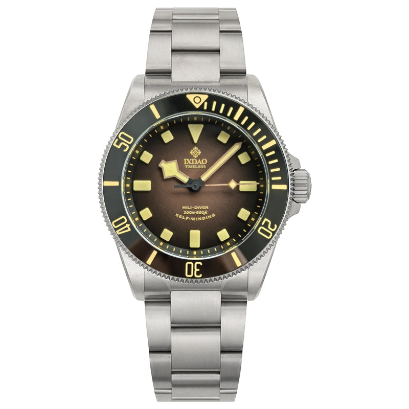 IXDAO Titanium 39mm Automatic Dive Watch-Gradient brown