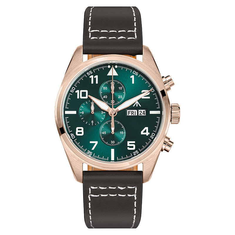 Militado 39mm Sapphire Crystal Pilot Field Chronograph Watch