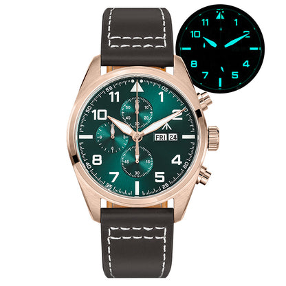 Militado 39mm Sapphire Crystal Pilot Field Chronograph Watch