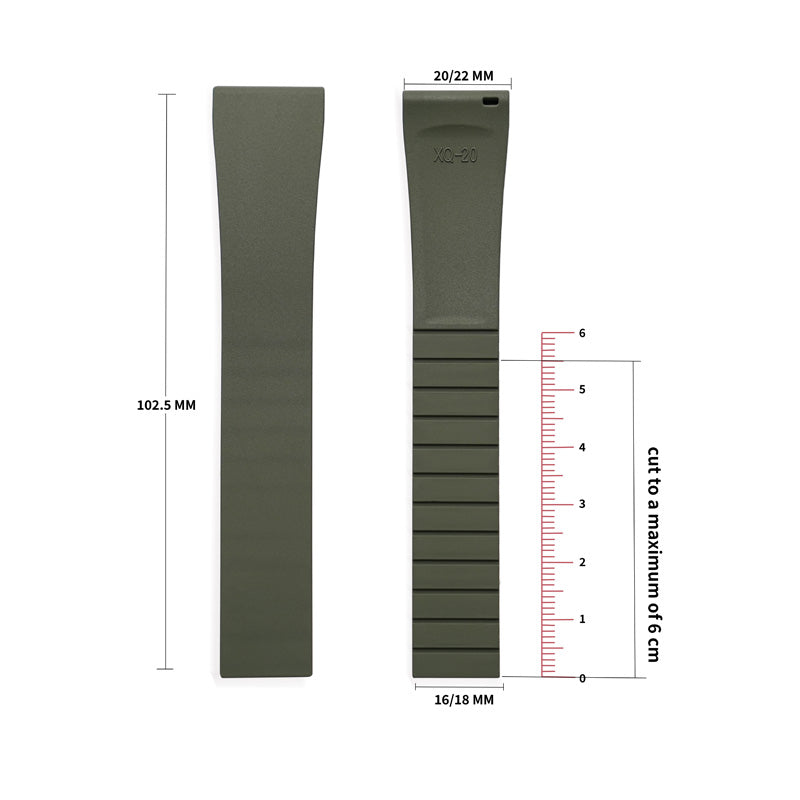 Cut-to-Size FKM Rubber Watch Strap