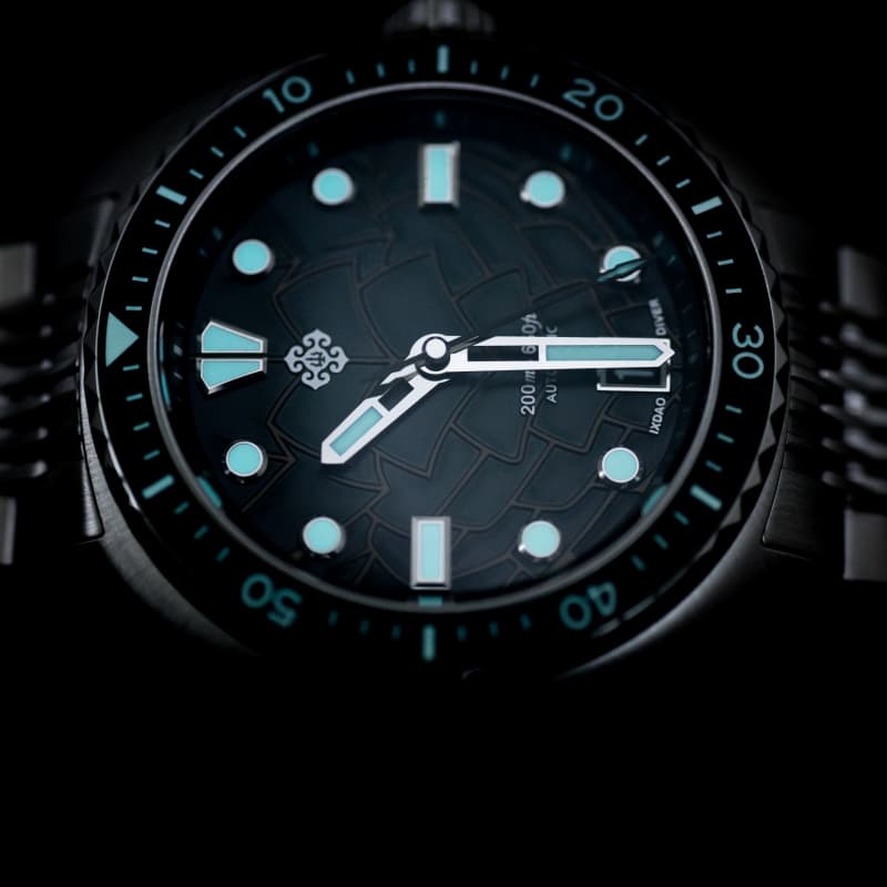 IXDAO IPOSE 2025 New Men's Green Dragon Scale Pattern Mechanical Diving Watch IXDAO