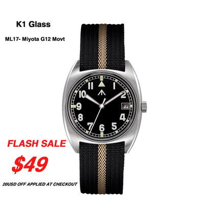Militado Vintage 36mm Military Watch W10 Remake ML17