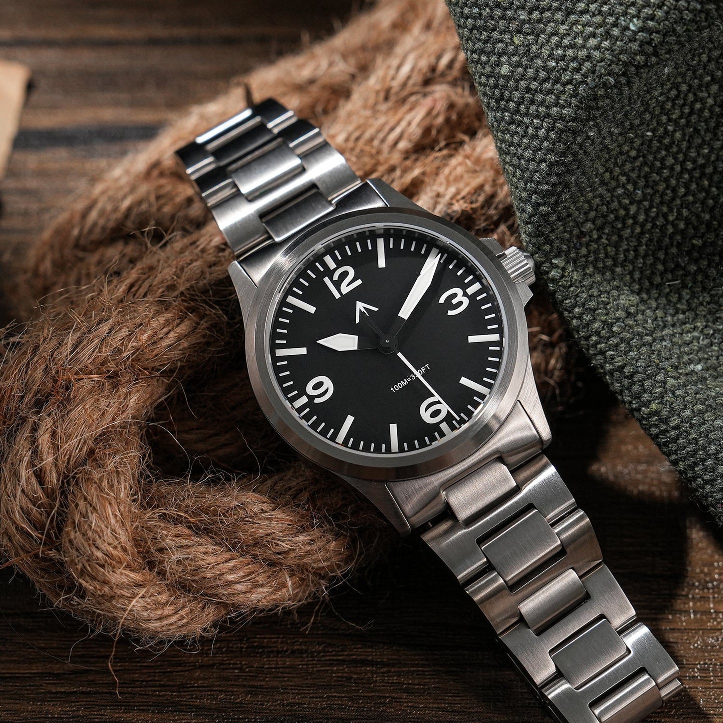 Militado 36mm Field Watch VH31 Sweeping Movt Men Watch ML18