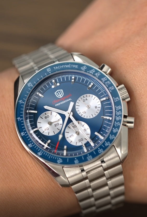 Watchdives 39mm VK63 Chronograph Watch WD1863 - Panda Collection