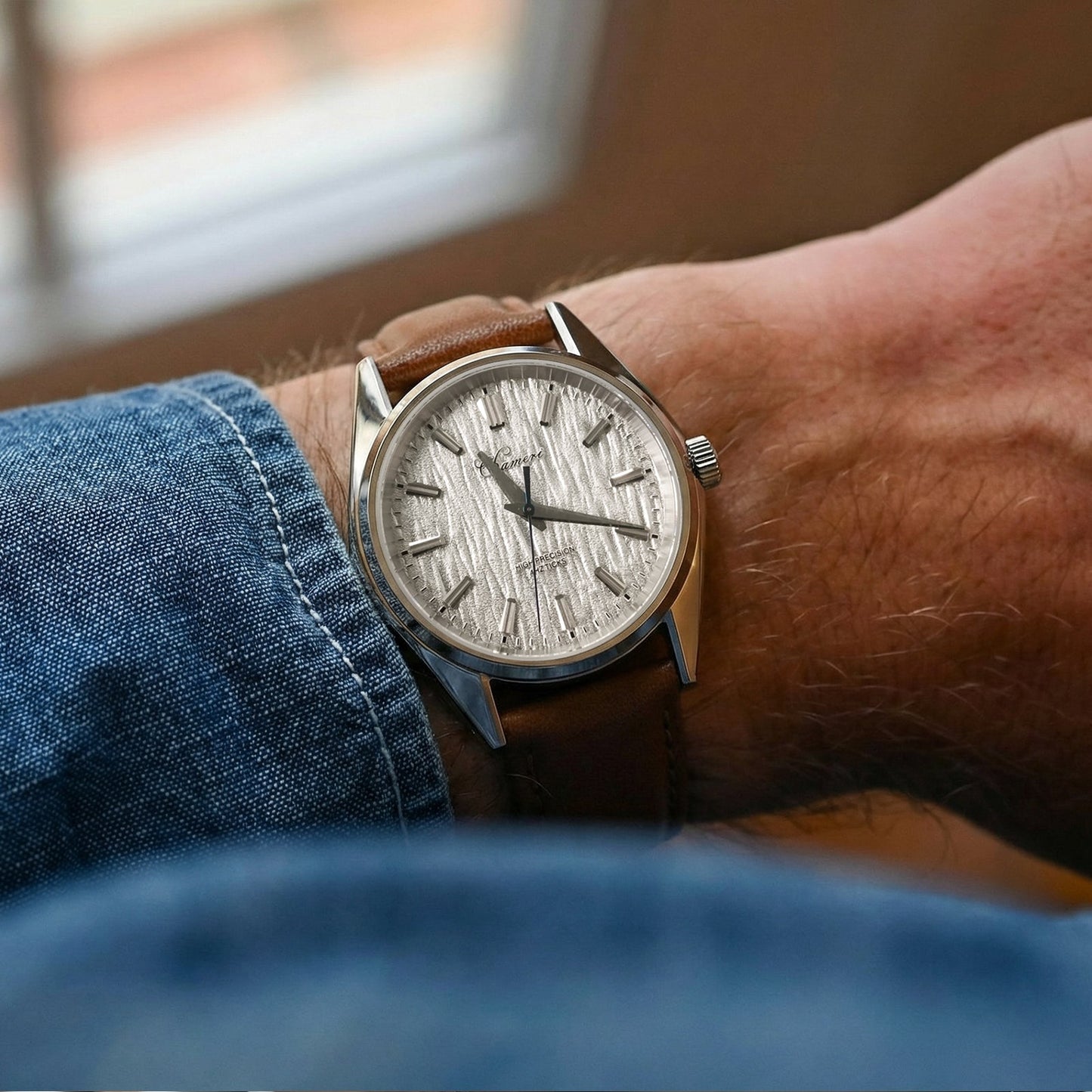 🔥SuperDeals🔥Chameri 40mm VH31 Quartz Sweep Second Watch GS05