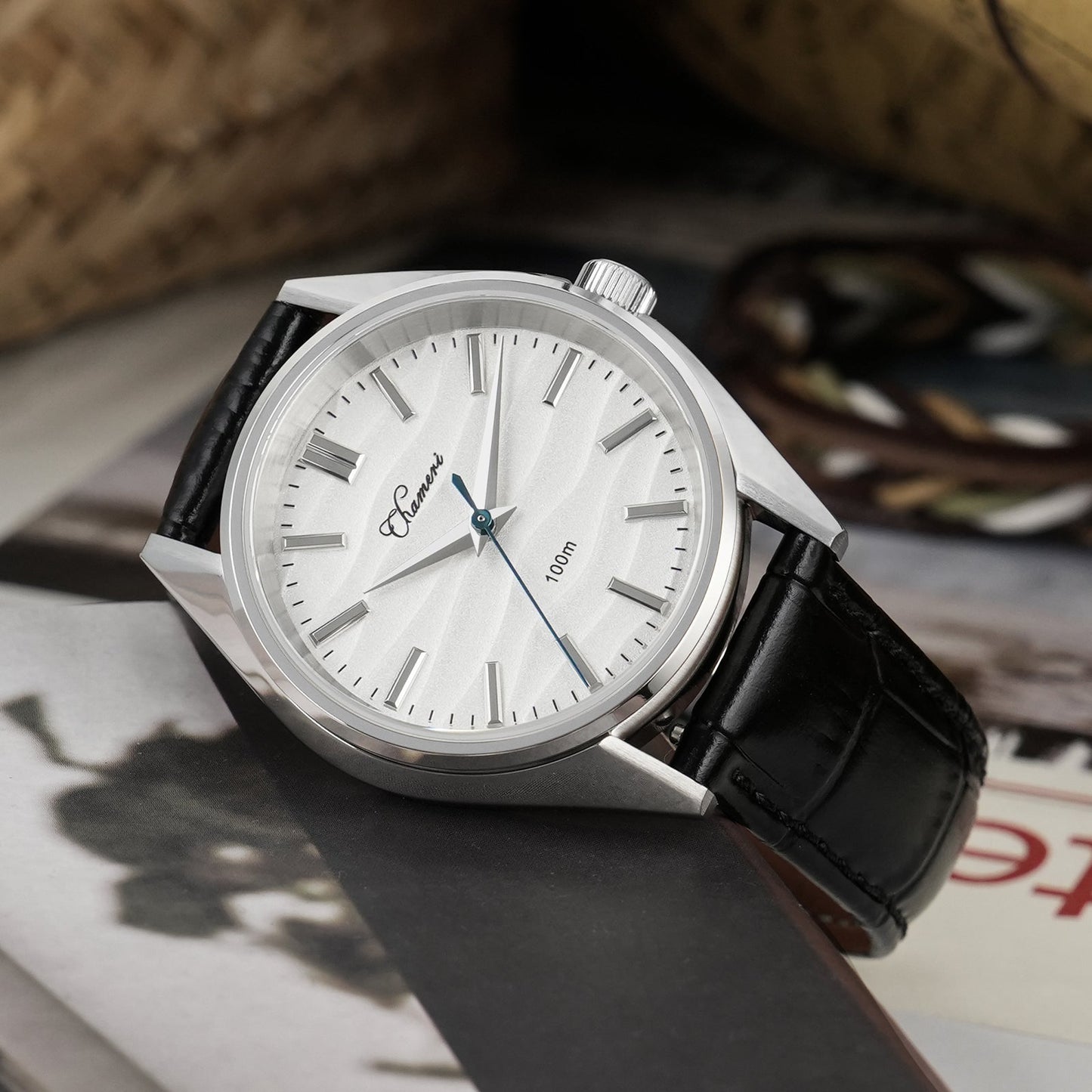 Chameri 37mm VH31 Sweep Second Quartz Watch GS04