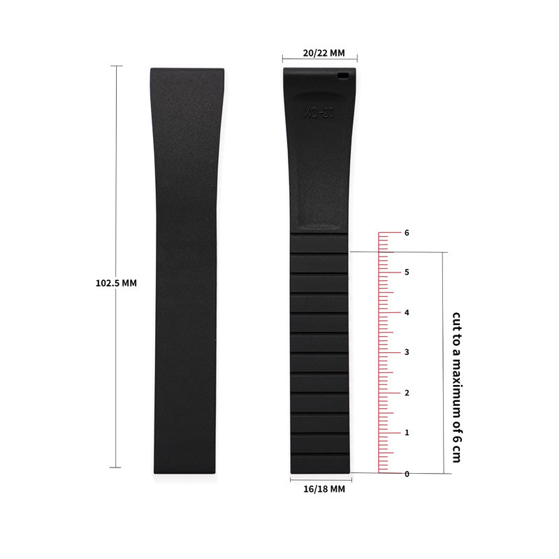 Cut-to-Size FKM Rubber Watch Strap