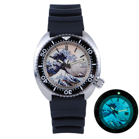 HEIMDALLR Great Wave Full Lume Mini Turtle Dive Watch